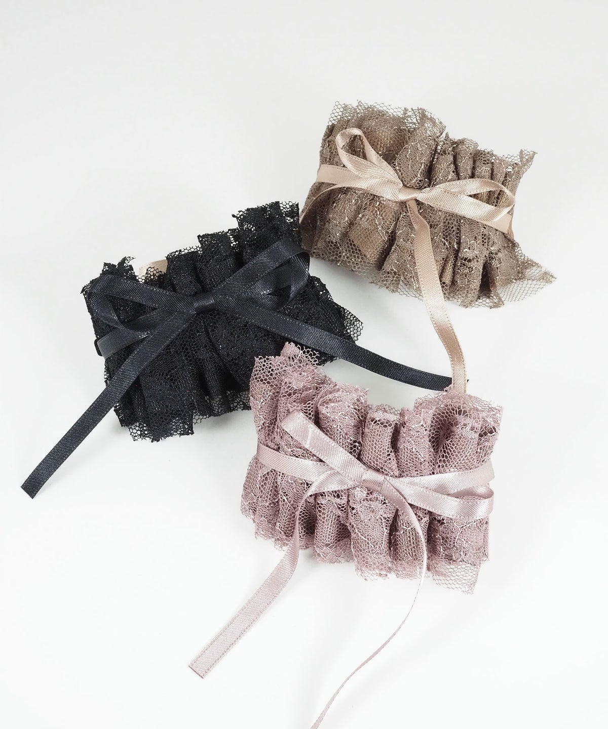 レースフリルリボンバレッタ