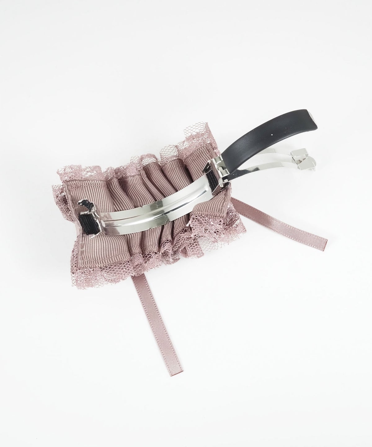 レースフリルリボンバレッタ