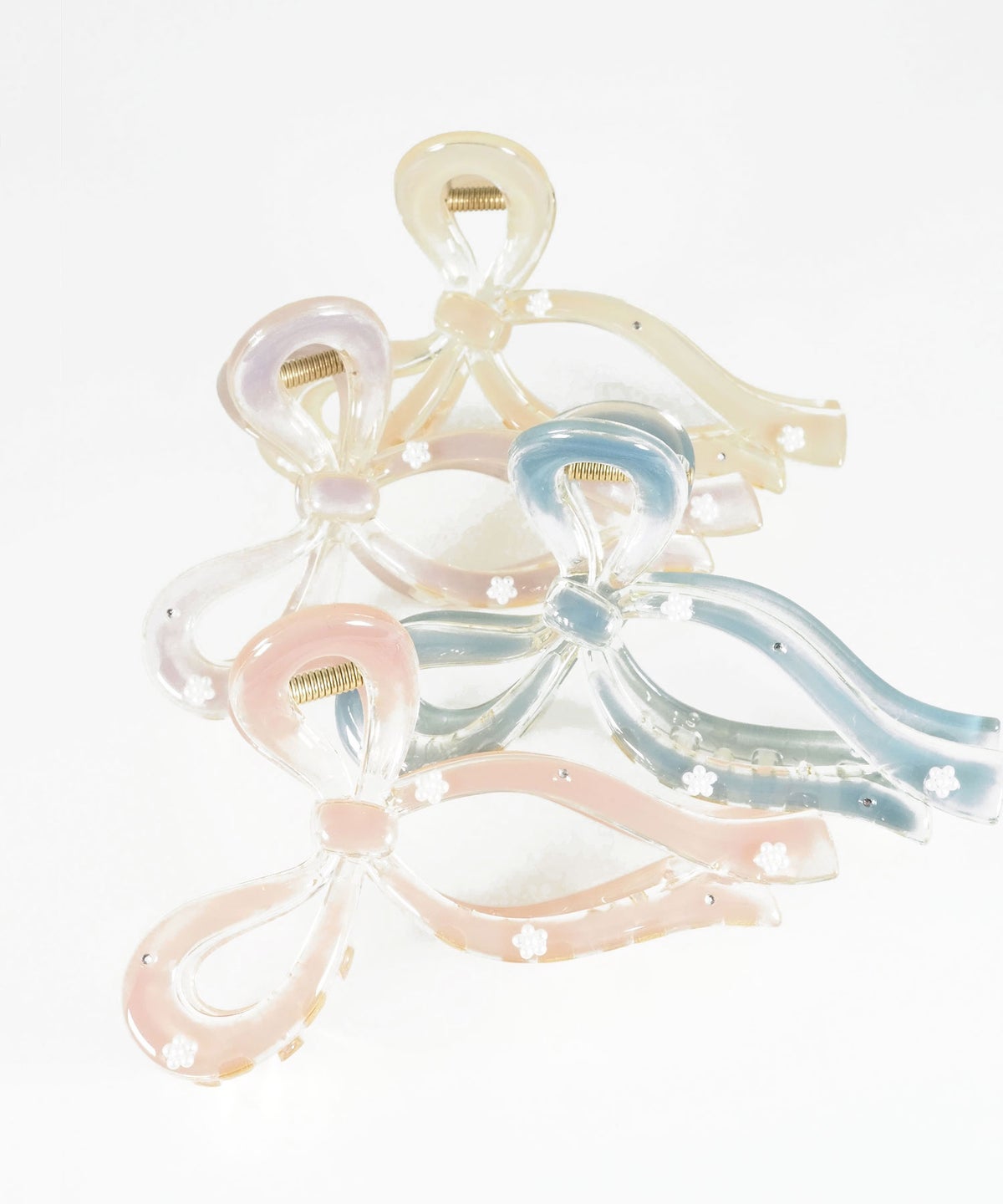 ニュアンスカラーリボンバンスクリップ