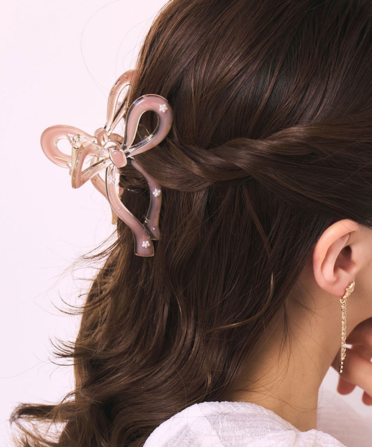 ニュアンスカラーリボンバンスクリップ