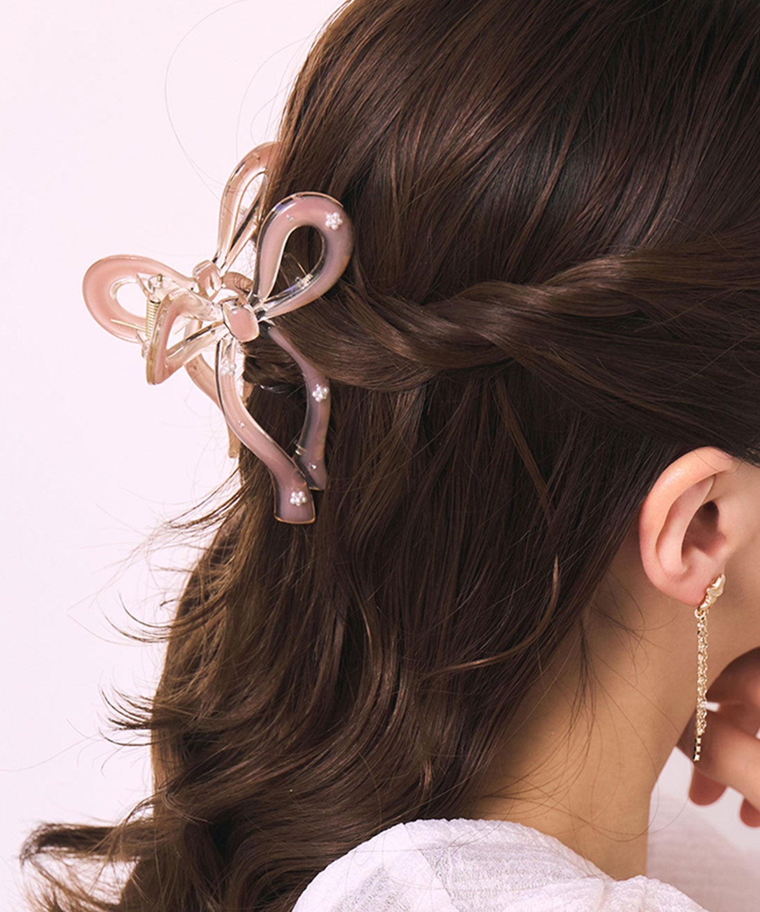 ニュアンスカラーリボンバンスクリップ