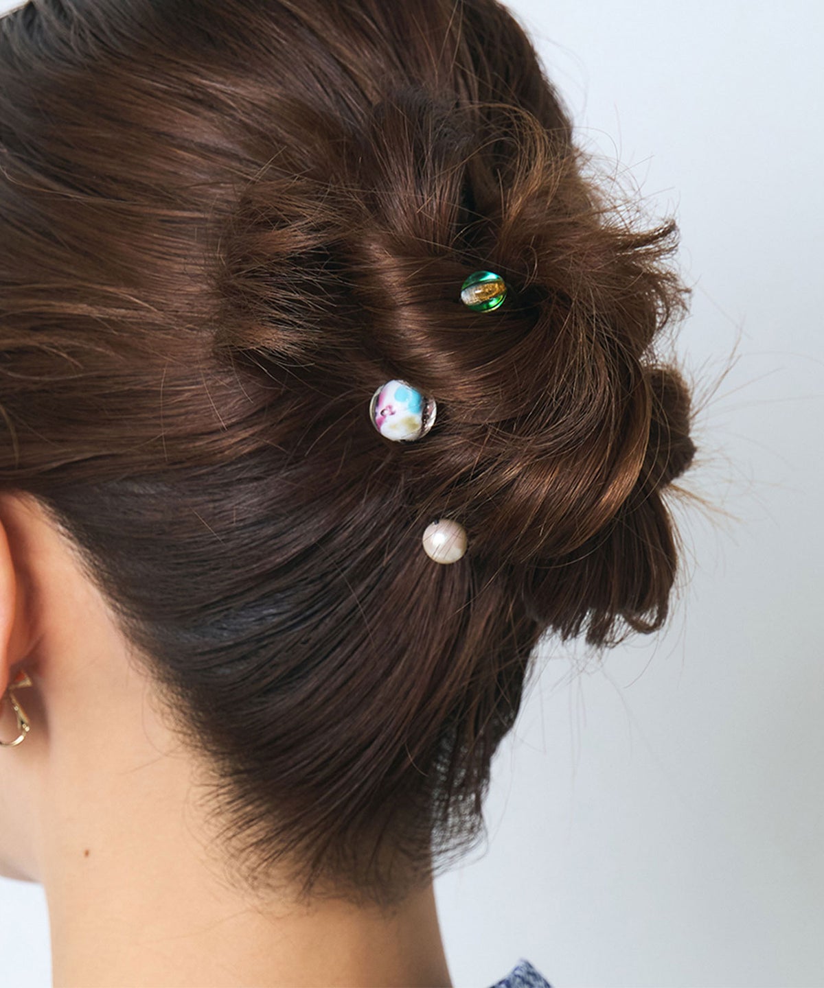 花柄とんぼ玉＆パールＵピンセット