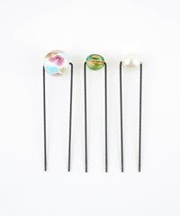 花柄とんぼ玉＆パールＵピンセット