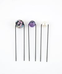 花柄とんぼ玉＆パールＵピンセット