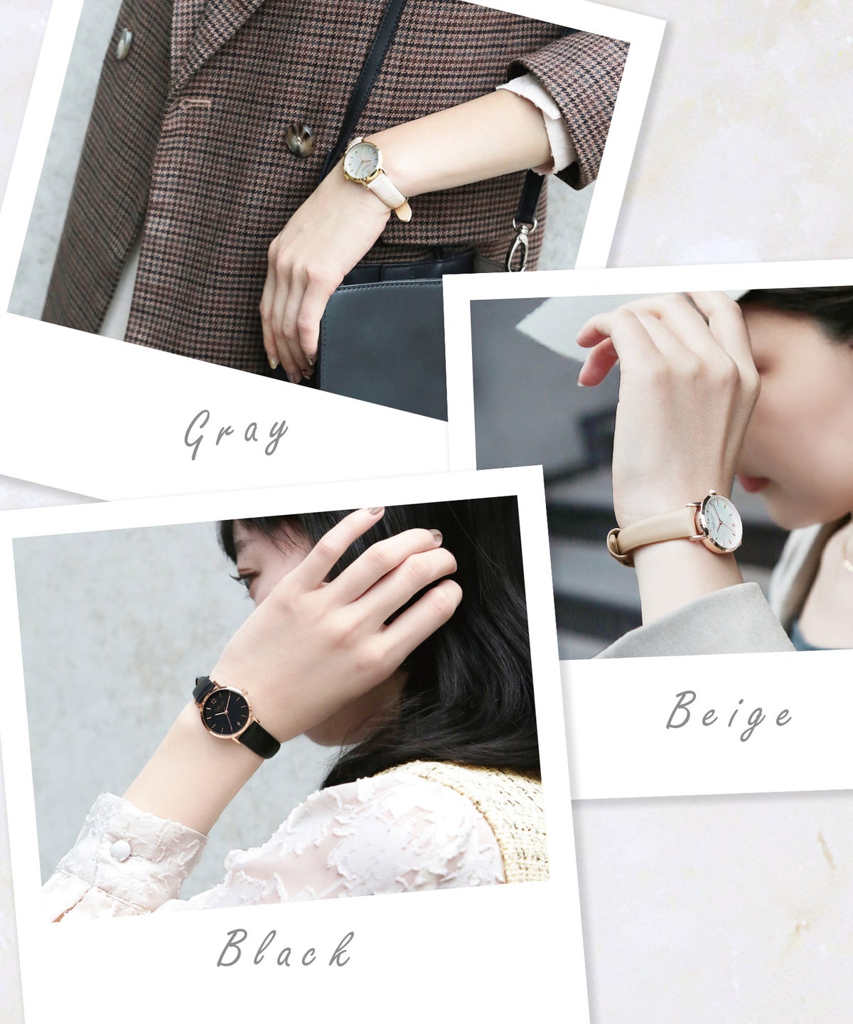 【3気圧防水/金属アレルギー対応】GRAND JOUR 本革ベルトウォッチ BOX付