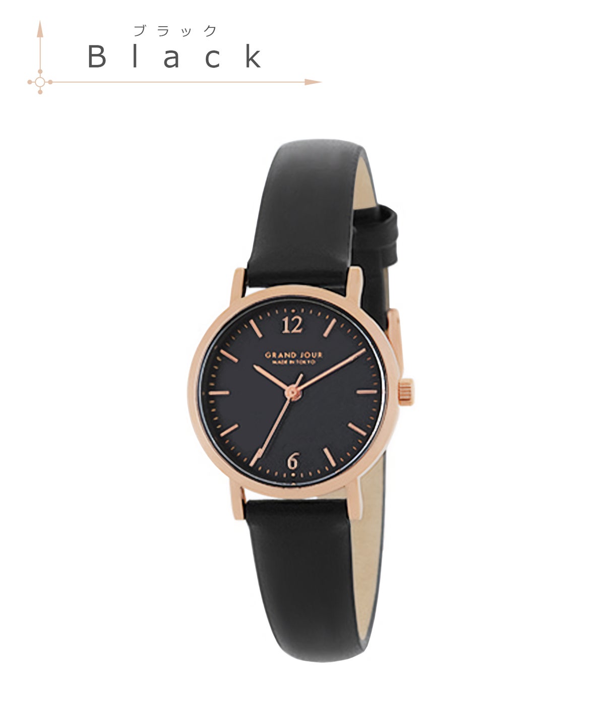 【3気圧防水/金属アレルギー対応】GRAND JOUR 本革ベルトウォッチ BOX付