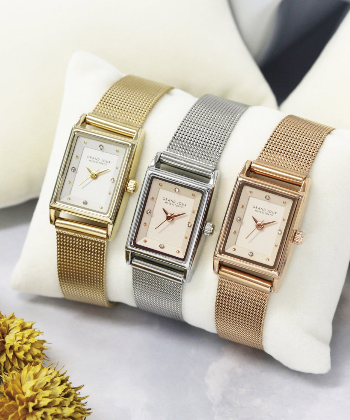 【金属アレルギー対応】 GRAND JOUR メッシュベルトヴォクシーウォッチ BOX付