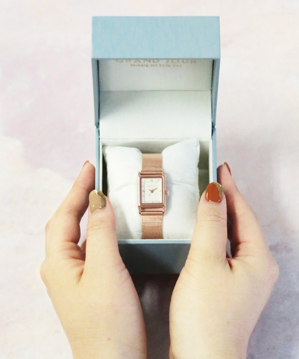 【金属アレルギー対応】 GRAND JOUR メッシュベルトヴォクシーウォッチ BOX付