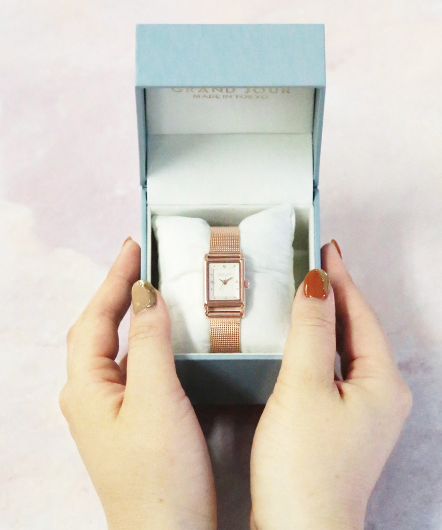 【金属アレルギー対応】 GRAND JOUR メッシュベルトヴォクシーウォッチ BOX付