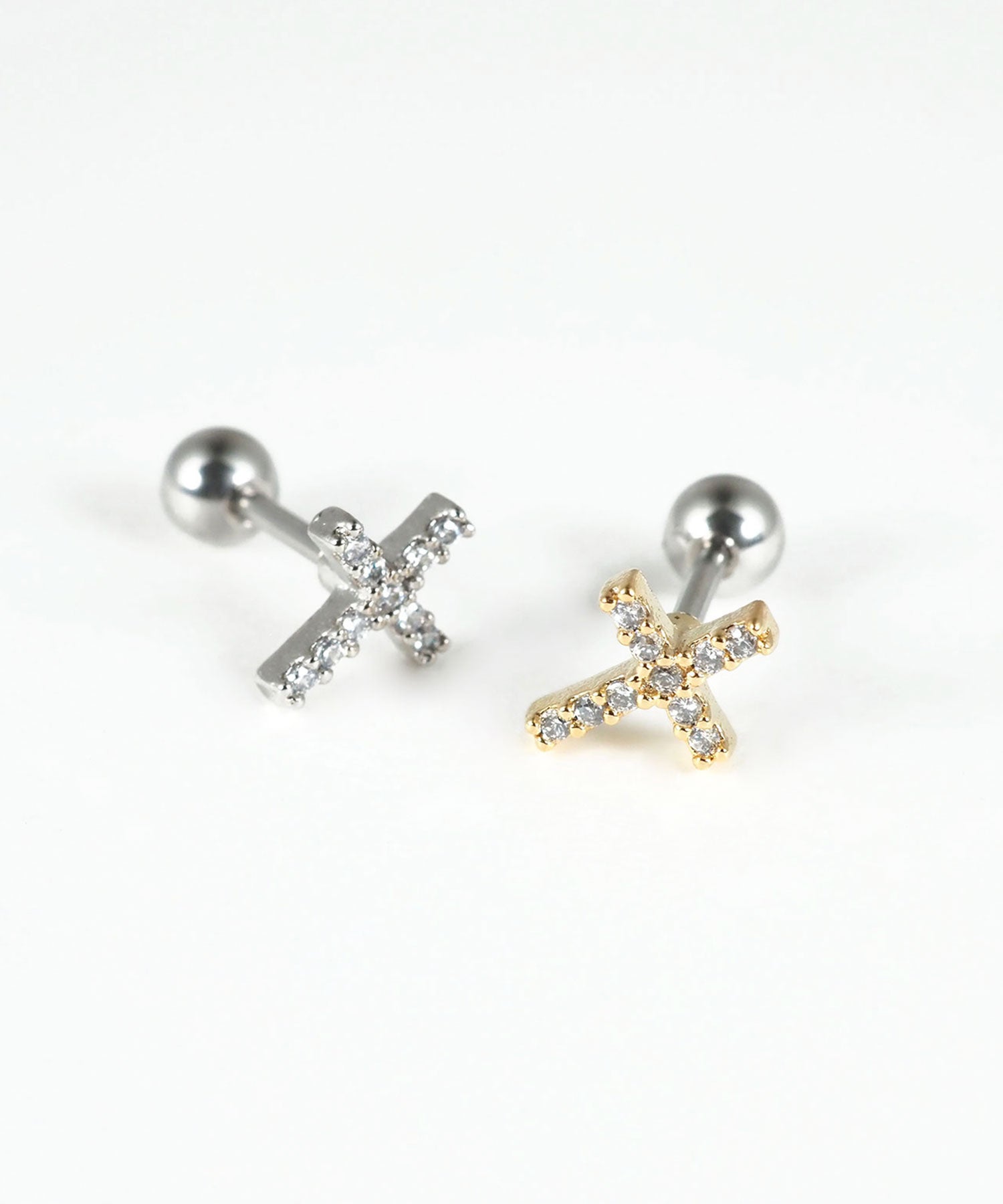 ‌美品 ピアス ジルコニアクロスサージカルステンレスボディピアス | 【公式】MUK