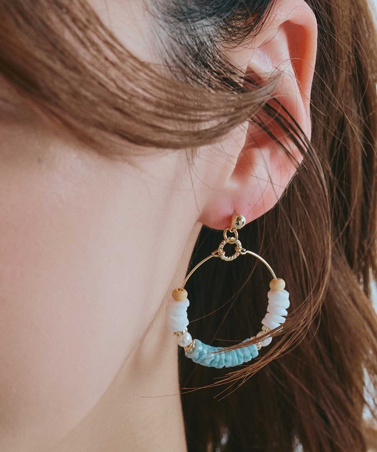 シェルビーズピアス