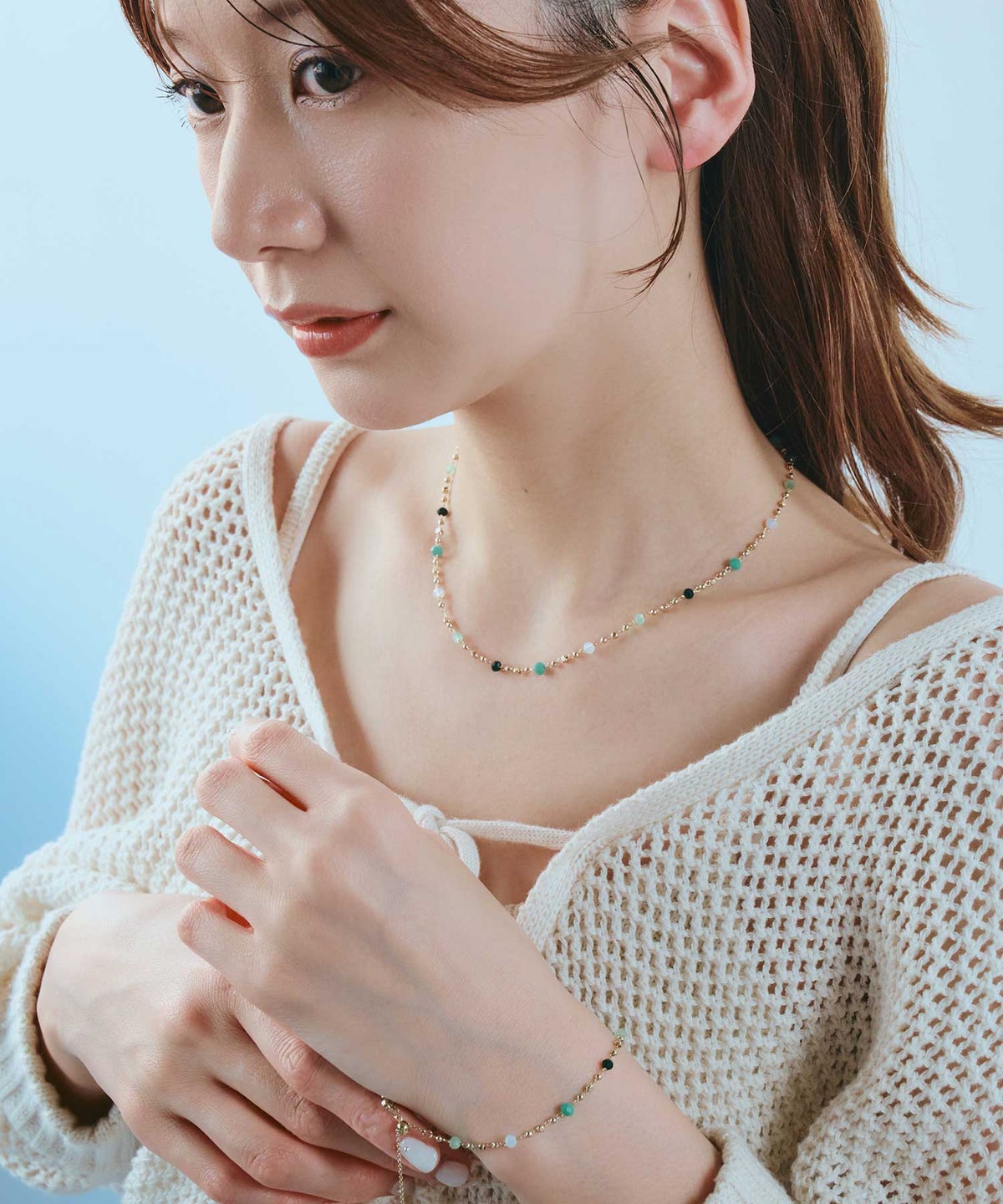 ナチュラルカラーステーションブレスレット