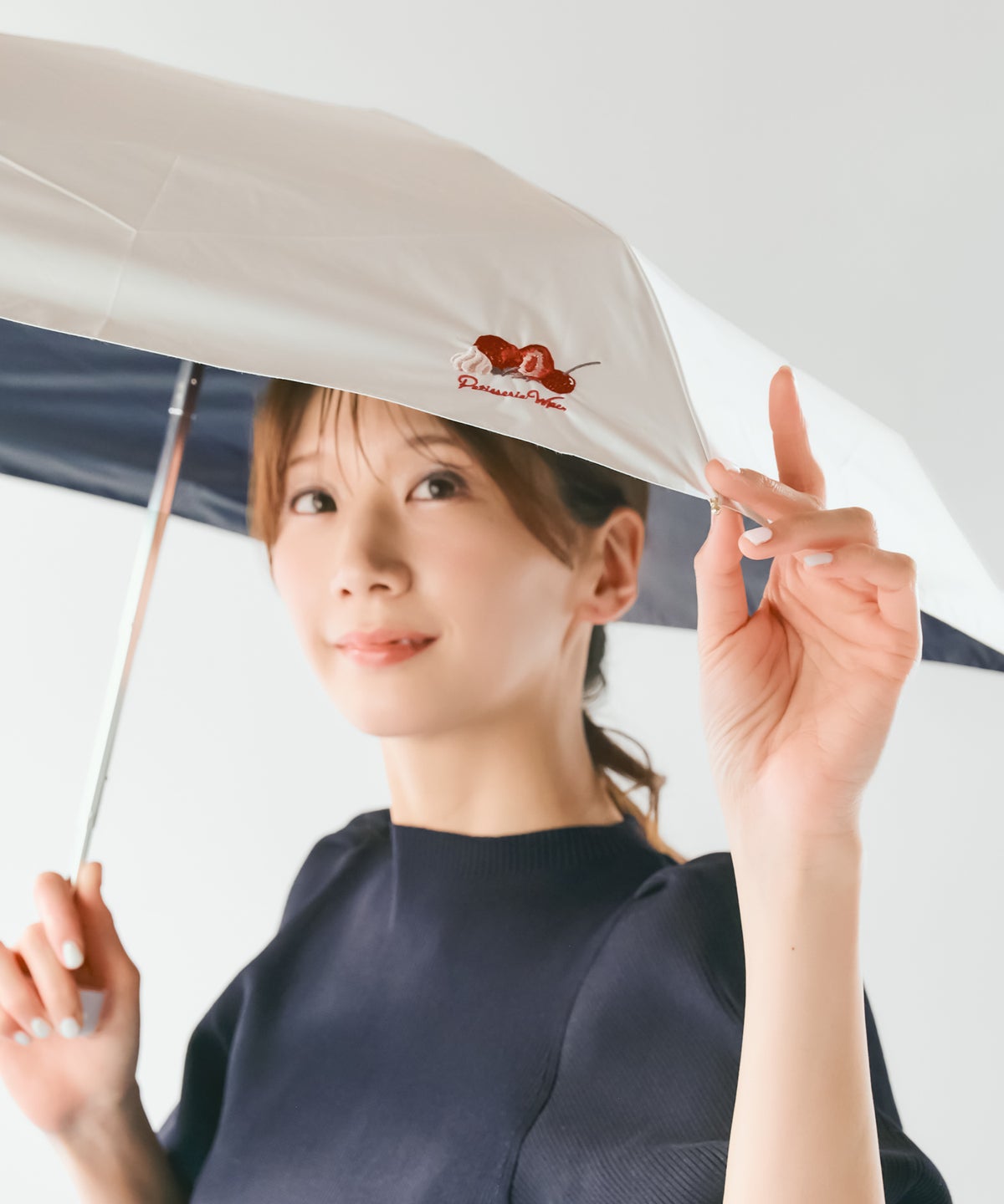 遮光ケーキモチーフミニ 折りたたみ晴雨兼用日傘