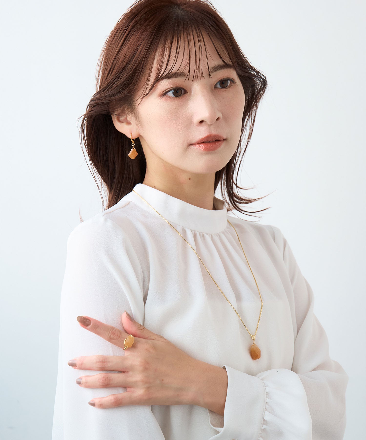 天然石ラフカット一粒フックピアス【JUNO PREMIUM】 | 【公式】MUK