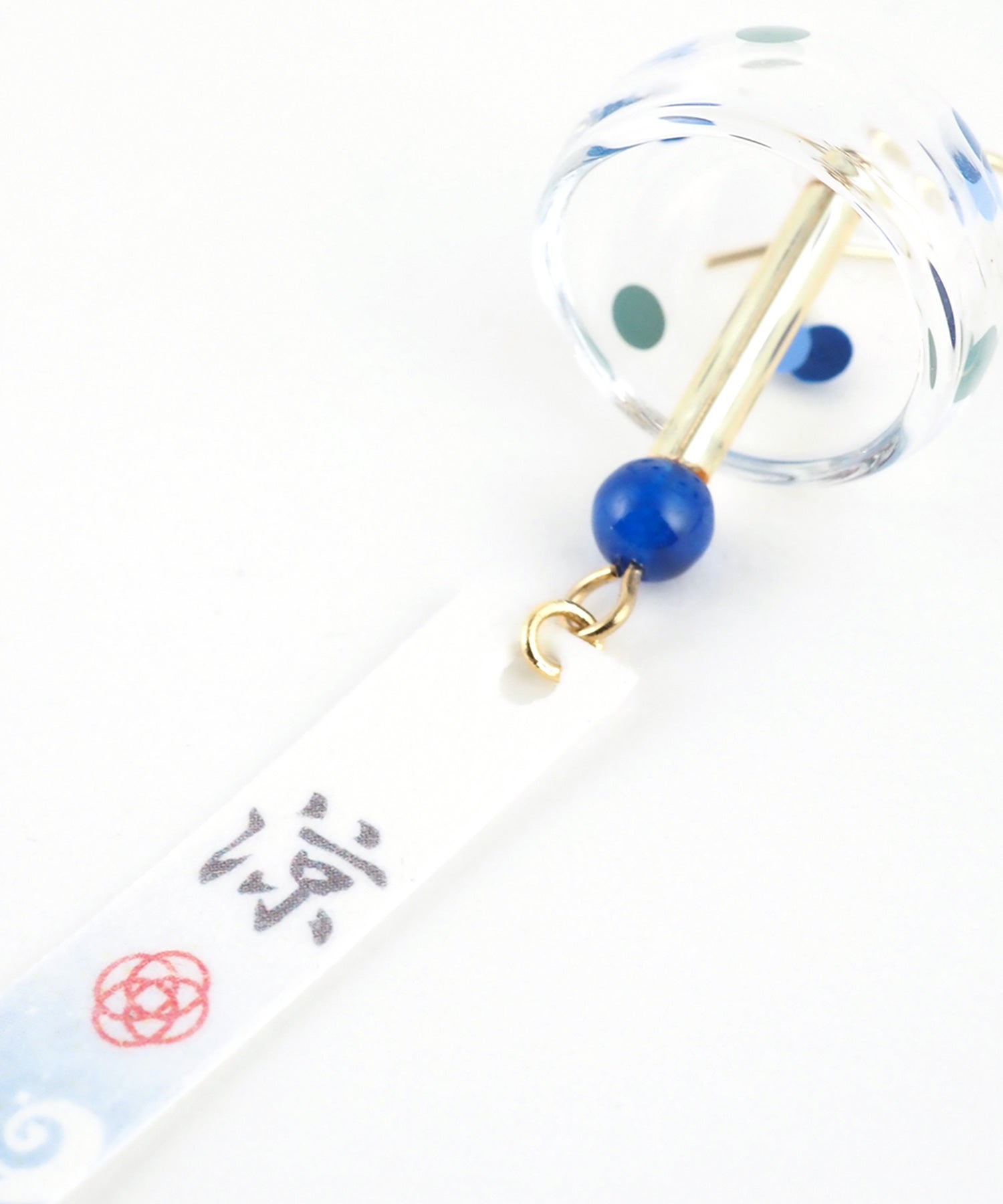 和モダン風鈴＆うちわアシンメトリーフックピアス【雅 -MIYABI