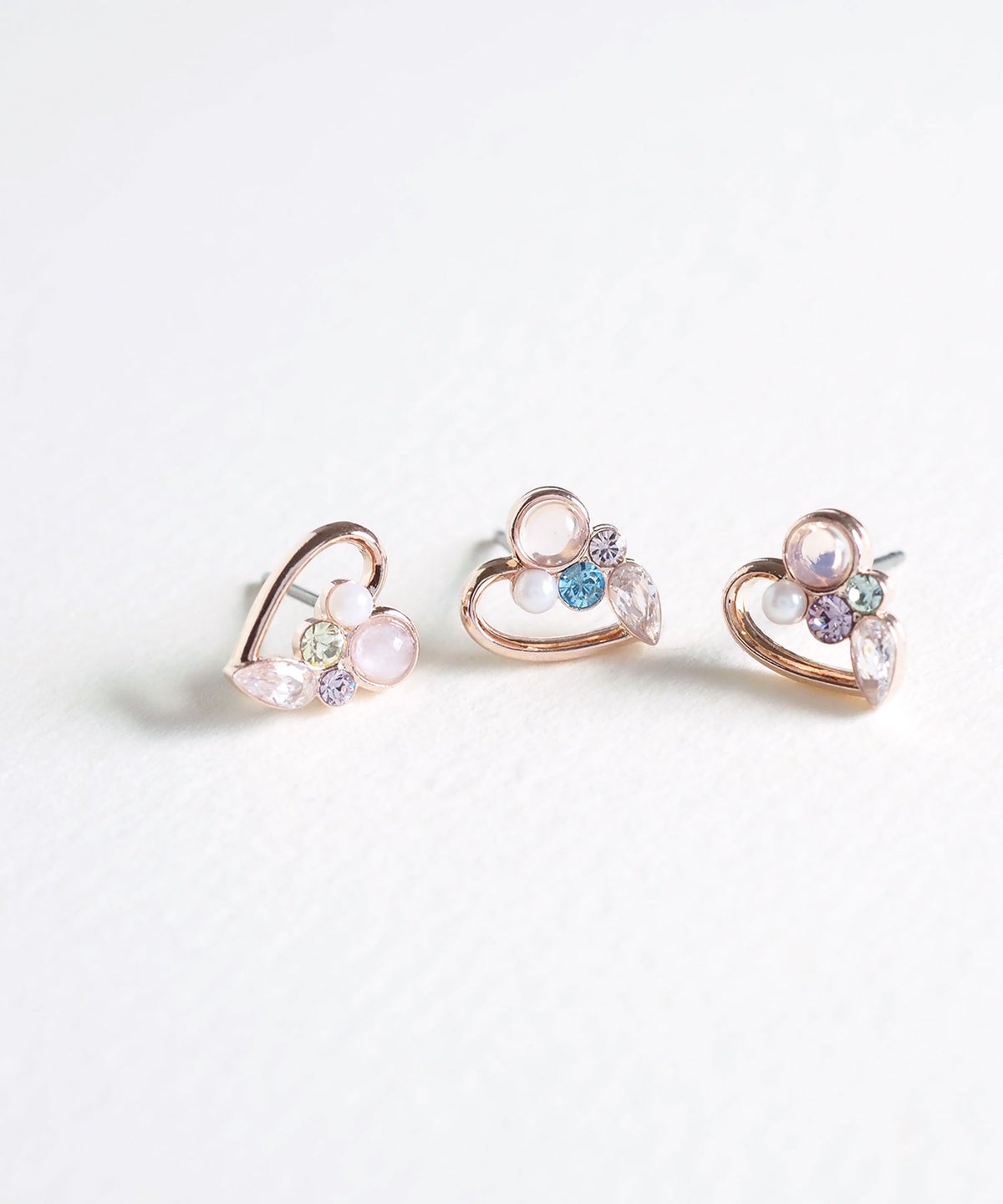 ナチュラルストーンハートチタンポストピアス【MUK Dreamy stone】