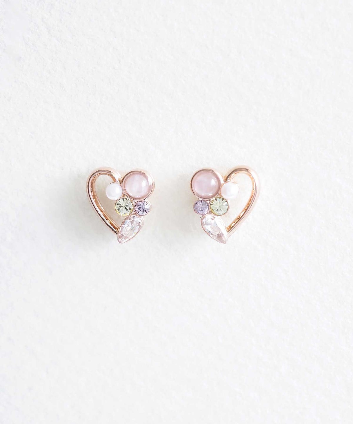 ナチュラルストーンハートチタンポストピアス【MUK Dreamy stone】