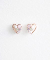 ナチュラルストーンハートチタンポストピアス【MUK Dreamy stone】