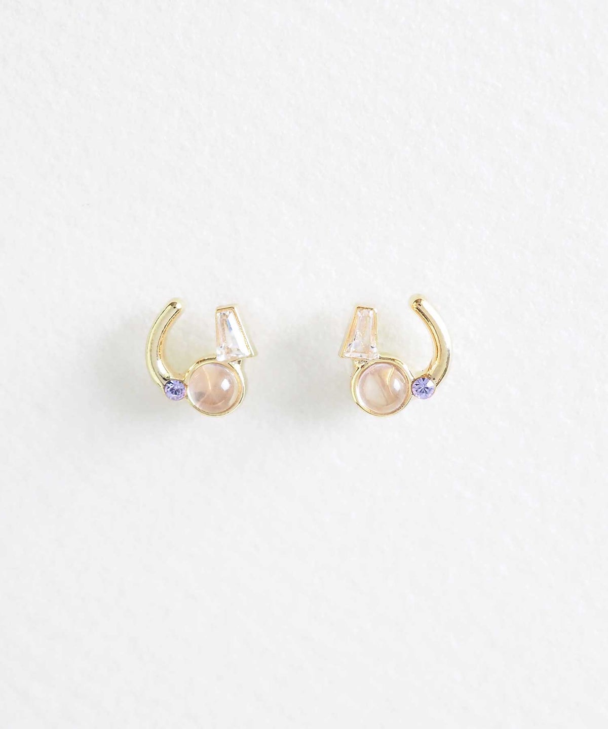 ナチュラルストーンホースシューチタンポストピアス【MUK Dreamy stone】