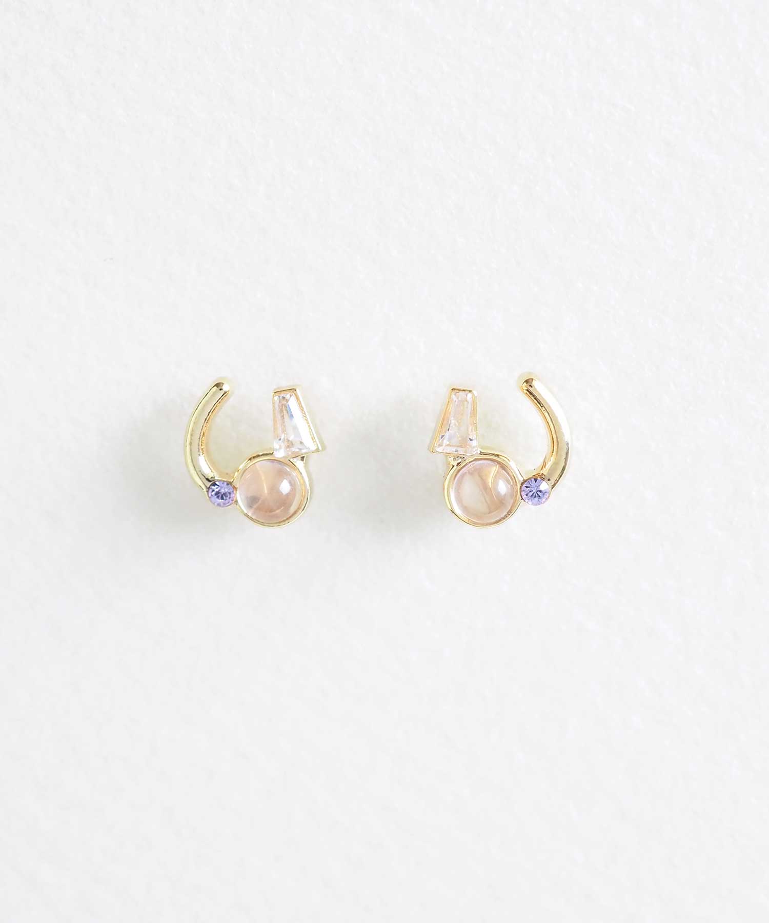 ナチュラルストーンホースシューチタンポストピアス【MUK Dreamy stone】