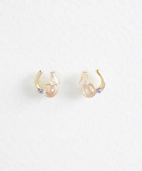ナチュラルストーンホースシューチタンポストピアス【MUK Dreamy stone】