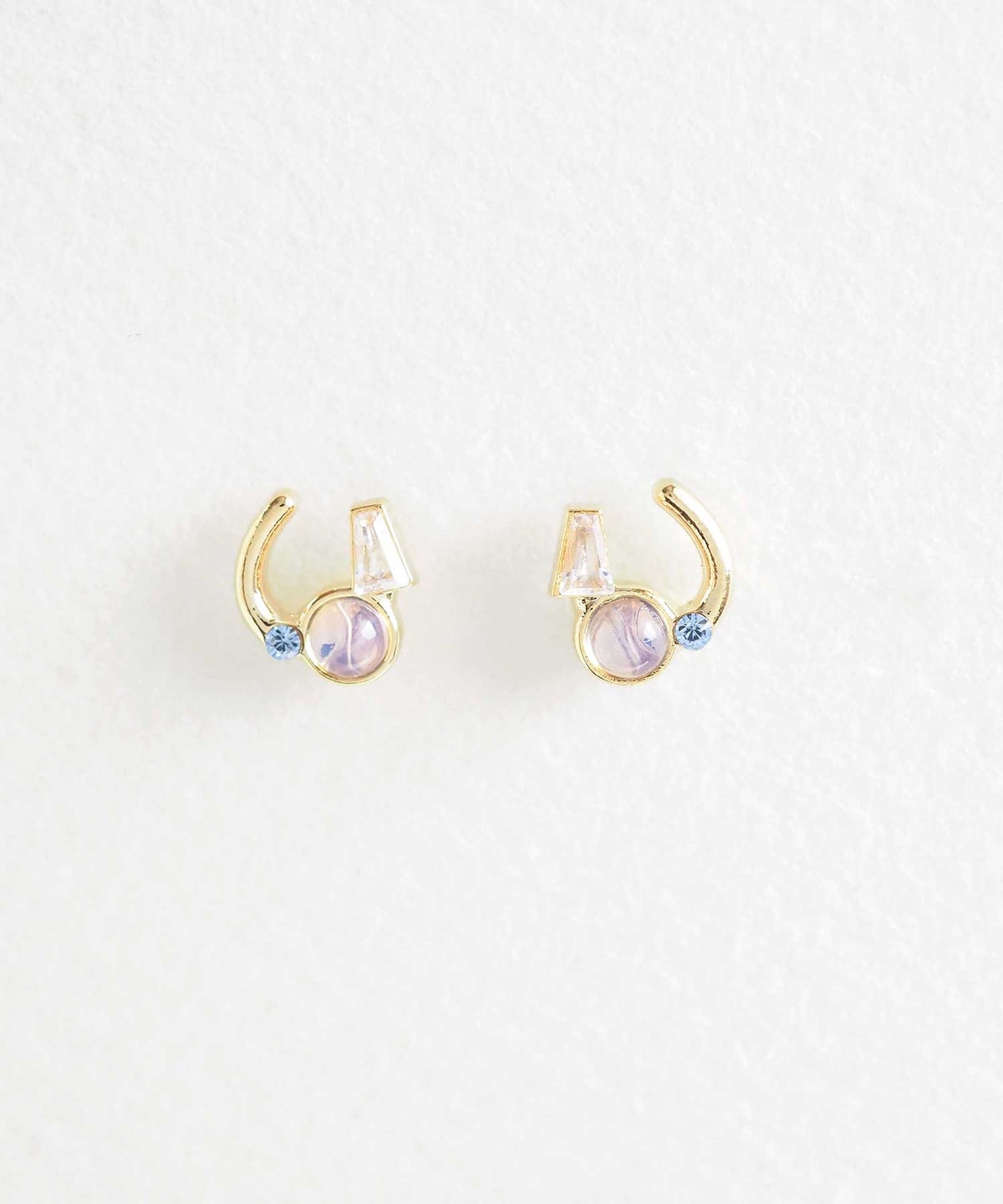 ナチュラルストーンホースシューチタンポストピアス【MUK Dreamy stone】