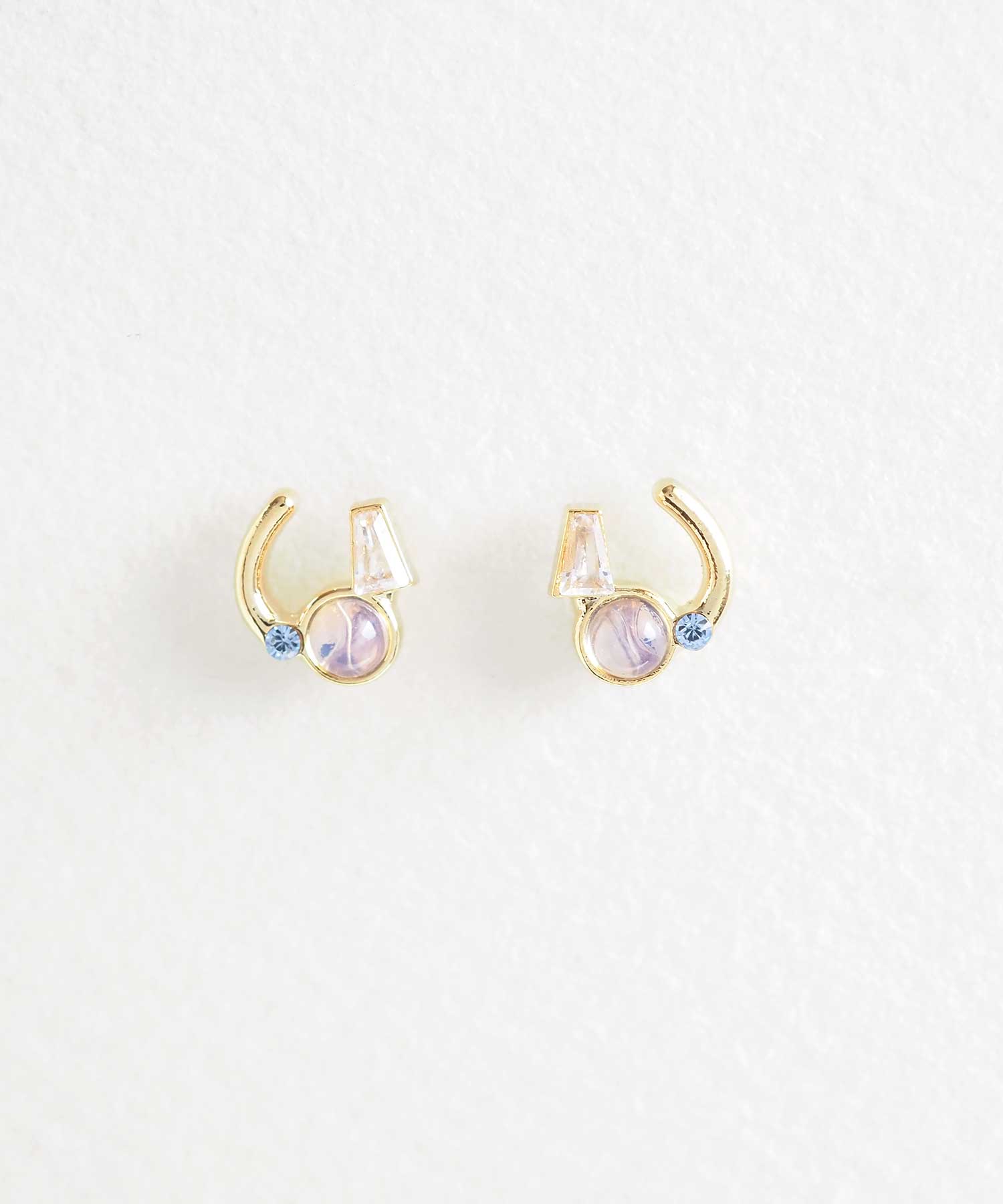 ナチュラルストーンホースシューチタンポストピアス【MUK Dreamy stone】