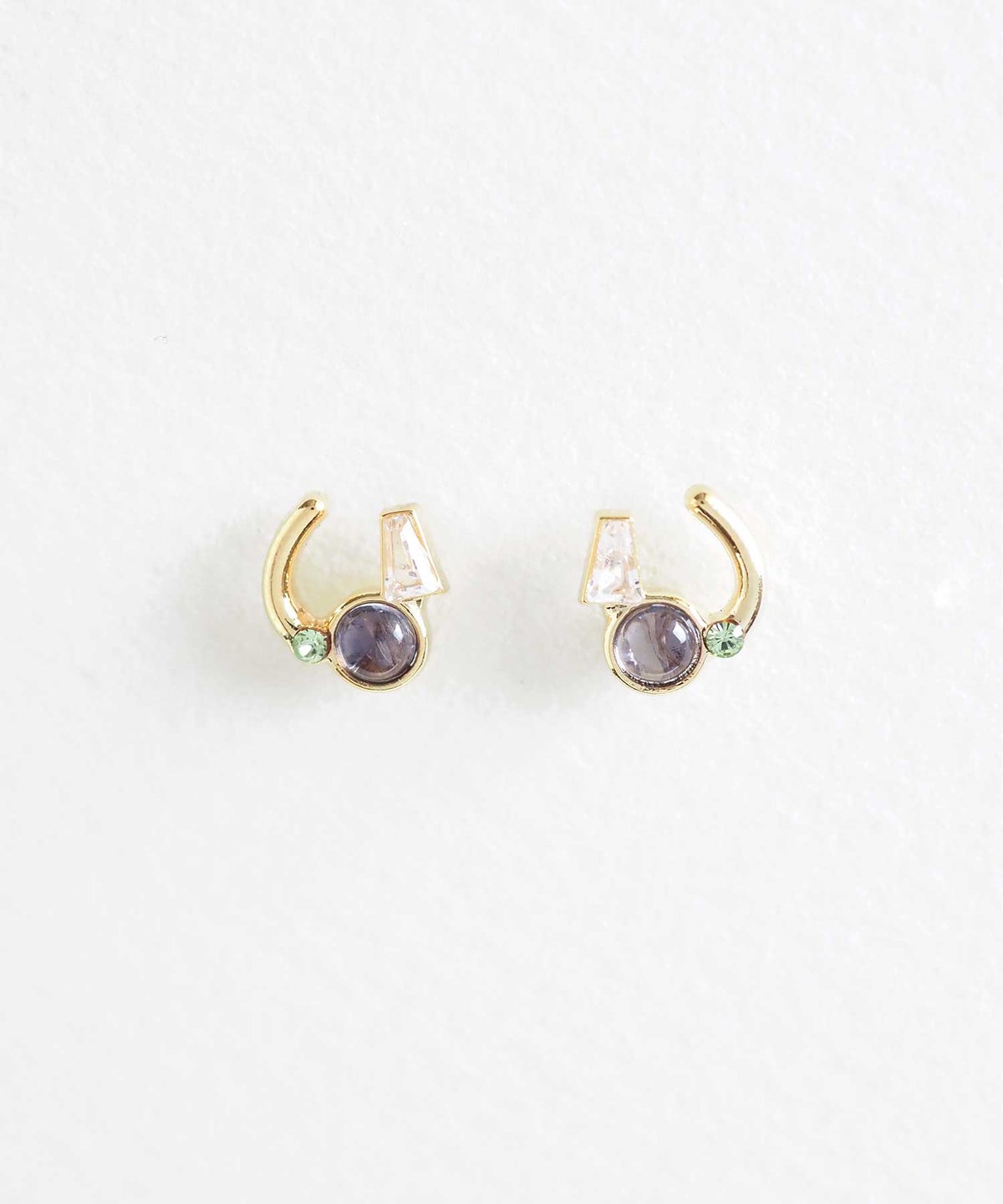 ナチュラルストーンホースシューチタンポストピアス【MUK Dreamy stone】
