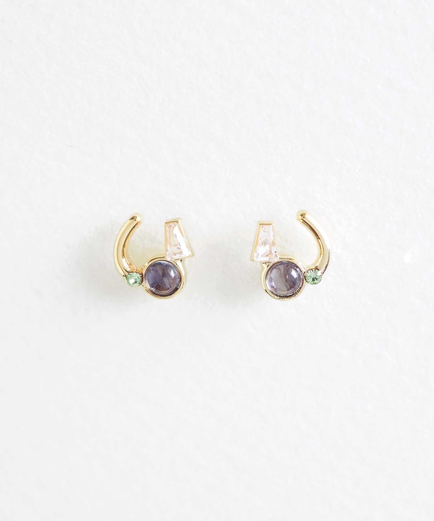 ナチュラルストーンホースシューチタンポストピアス【MUK Dreamy stone】