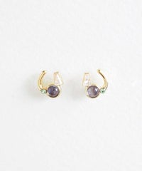 ナチュラルストーンホースシューチタンポストピアス【MUK Dreamy stone】