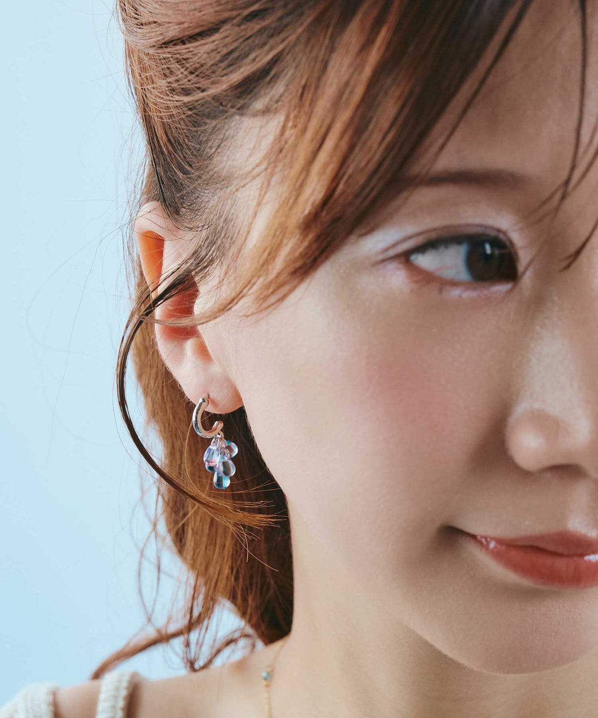 デュードロップチタンポストピアス