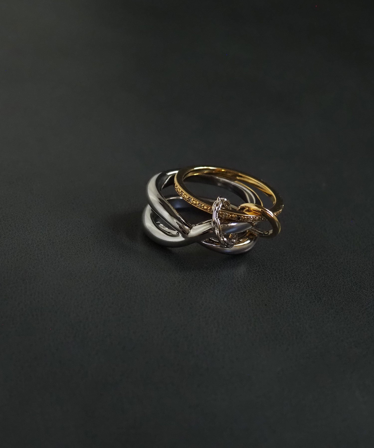 ミックスメタルコネクトリング【over size ring collection】
