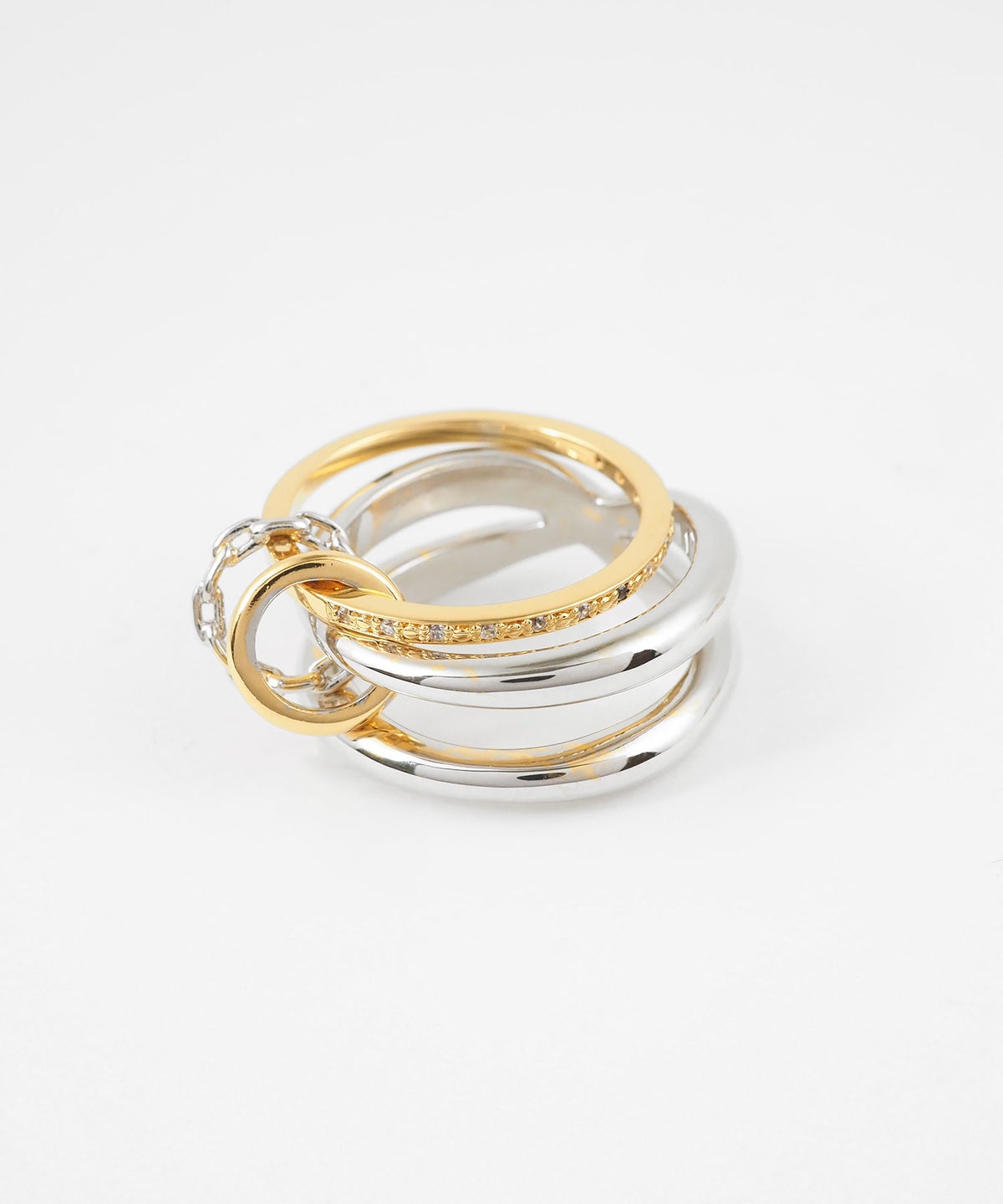ミックスメタルコネクトリング【over size ring collection】