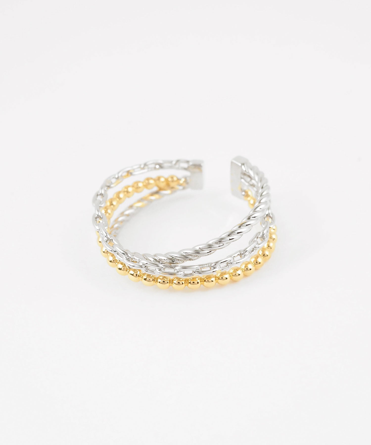 ミックスメタルチェーンリング【over size ring collection】