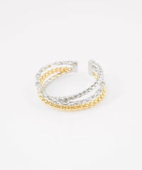 ミックスメタルチェーンリング【over size ring collection】