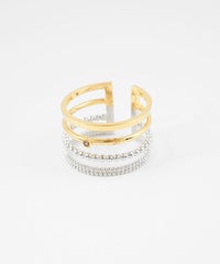 ミックスメタルバーリング【over size ring collection】