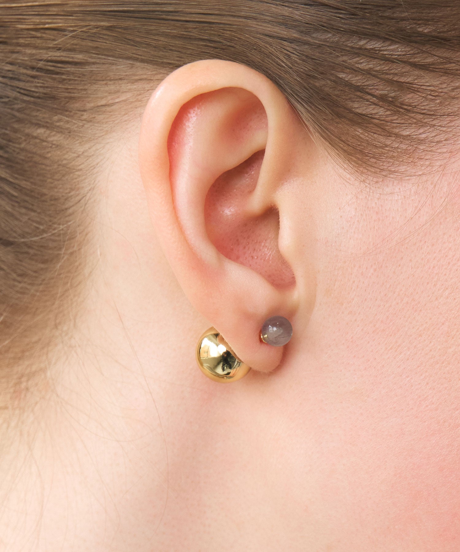 ストーンボールキャッチチタンポストピアス【MUK blossom stone】
