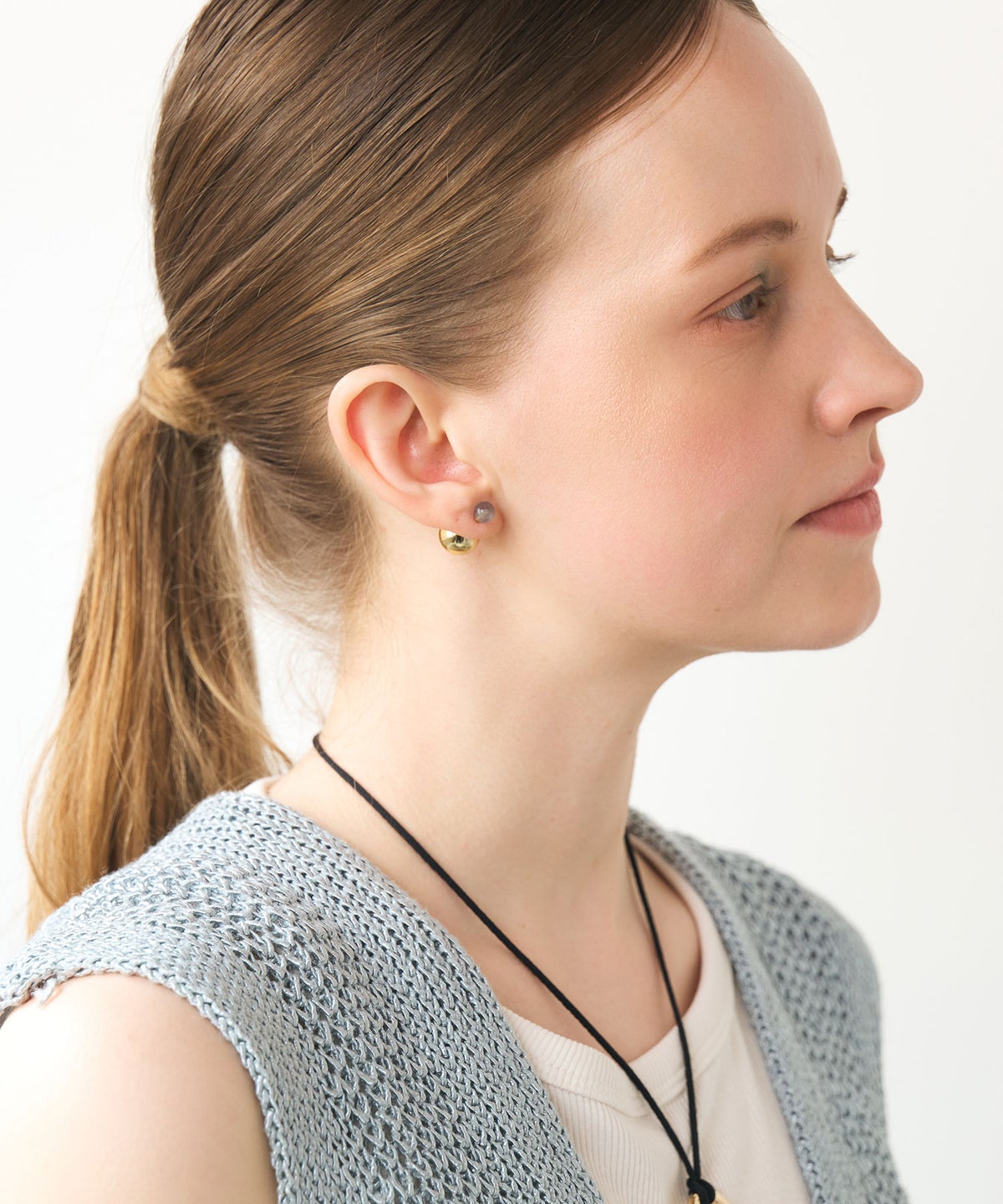 ストーンボールキャッチチタンポストピアス【MUK blossom stone】