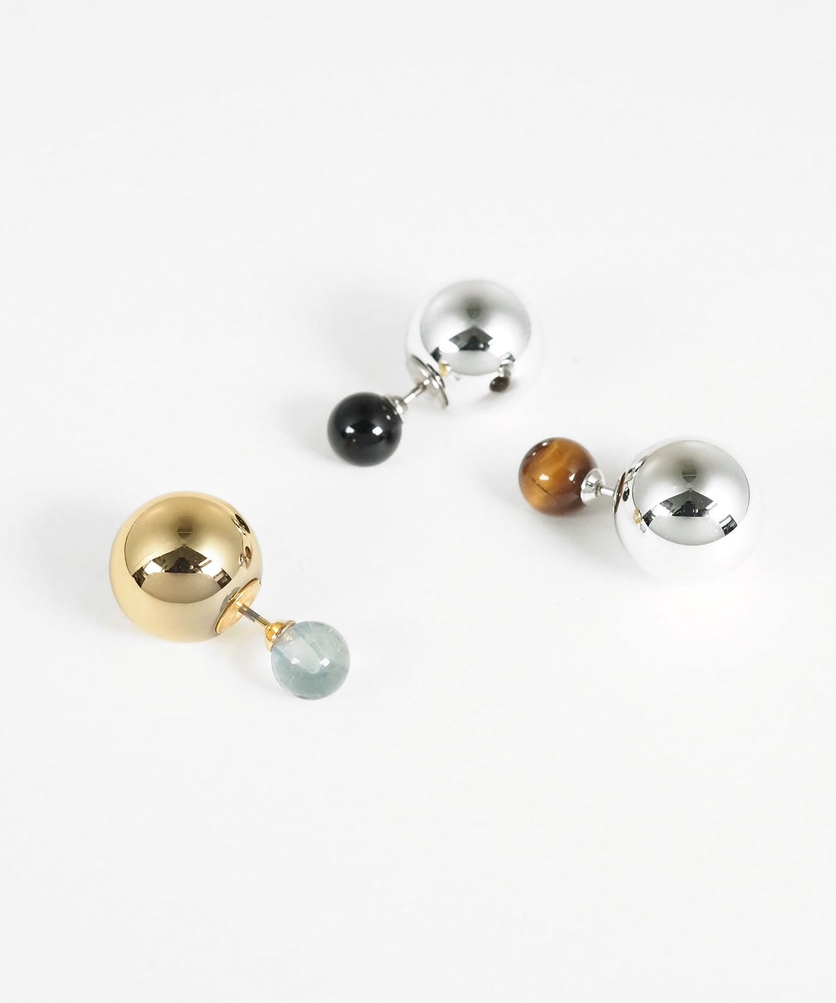 ストーンボールキャッチチタンポストピアス【MUK blossom stone】