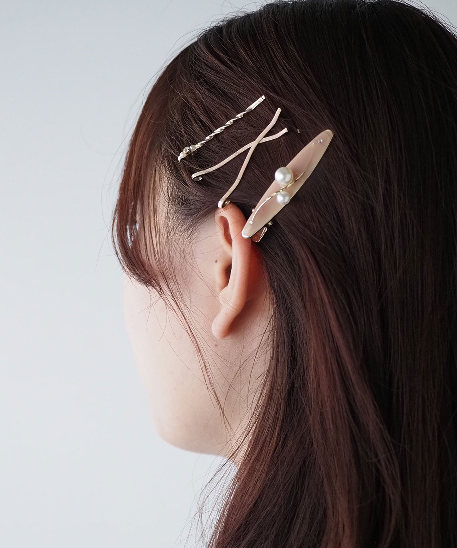 127☻ハンドメイド*お得な3点セット 大粒パール べっ甲 クリップ イヤーカフ パールラインセットヘアピン | 【公式】MUK ONLINE SHOP｜人気