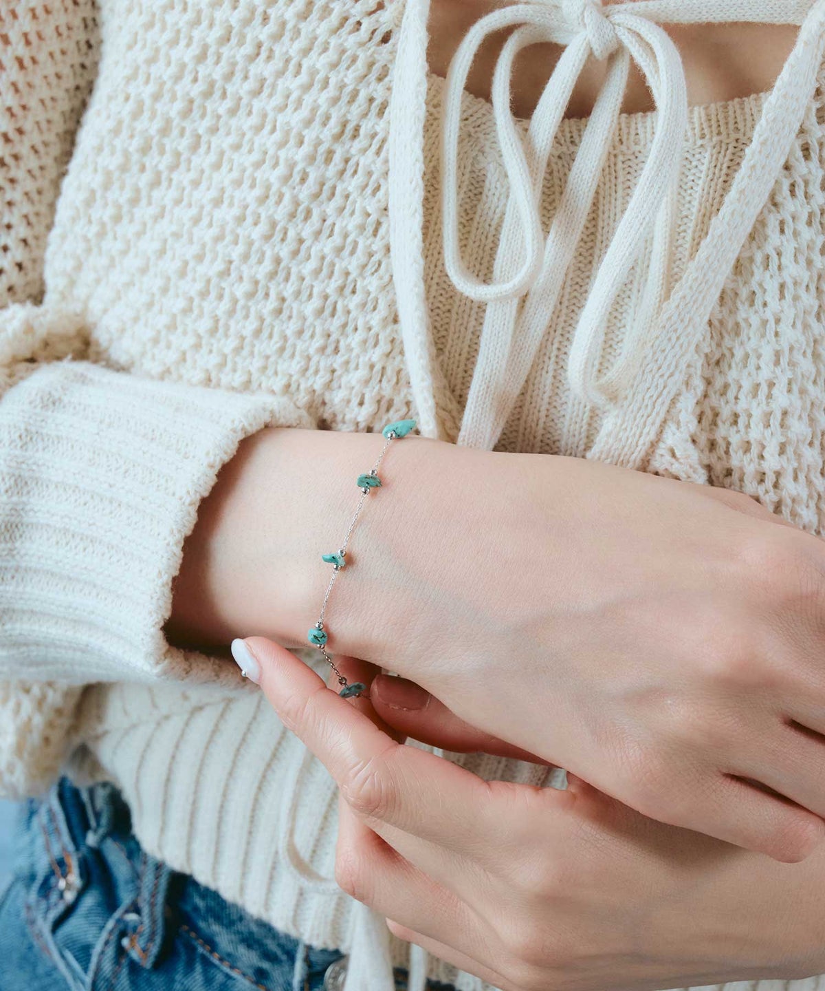ナチュラルストーンチップブレスレット