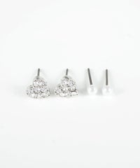 ハートパールピュアチタンポストセットピアス
