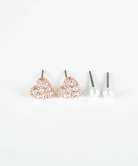 ハートパールピュアチタンポストセットピアス