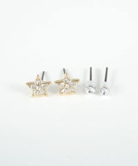 スタービジューピュアチタンポストセットピアス
