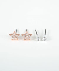 スタービジューピュアチタンポストセットピアス