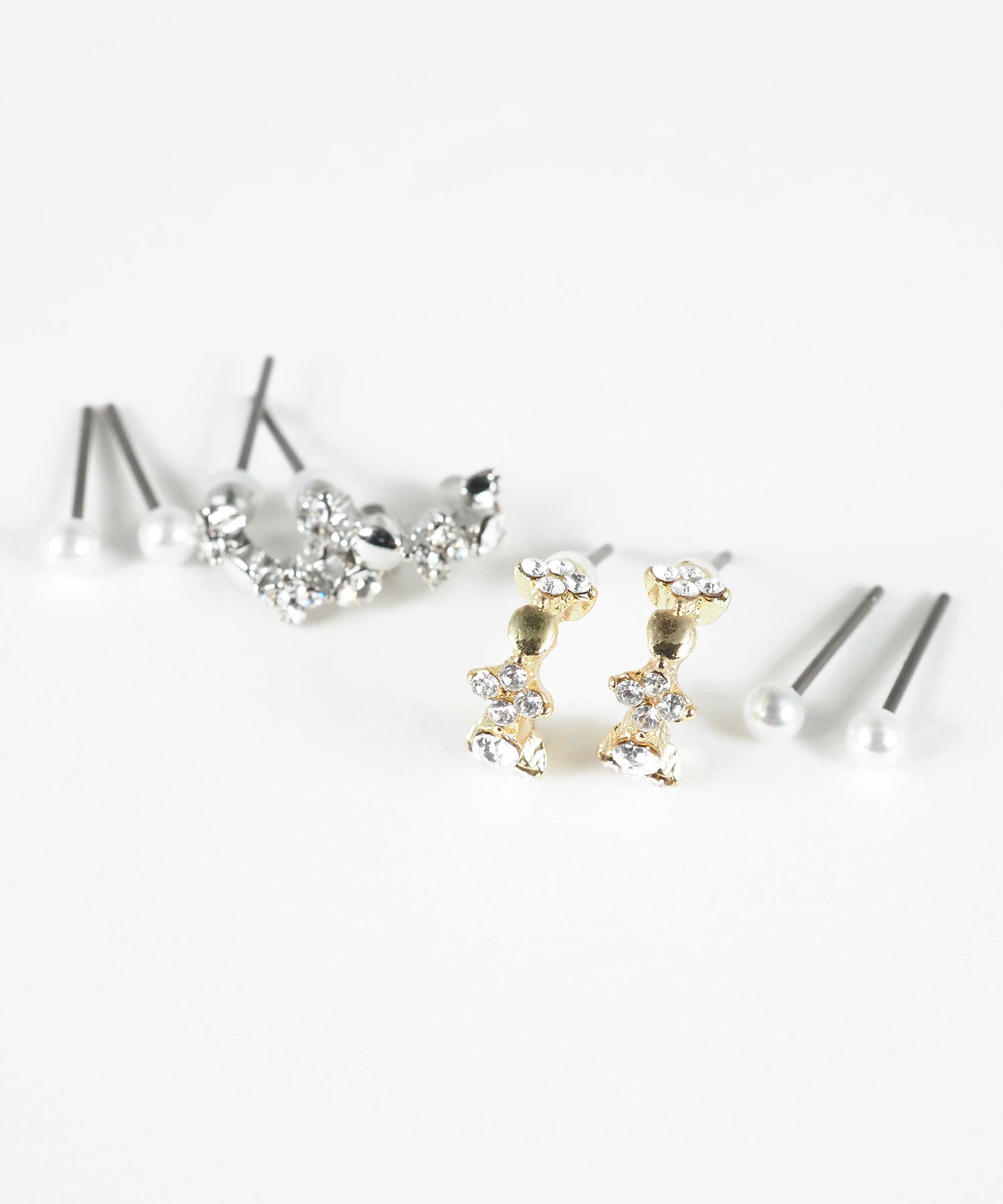 フープビジューパールピュアチタンポストセットピアス