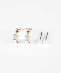 フープビジューパールピュアチタンポストセットピアス