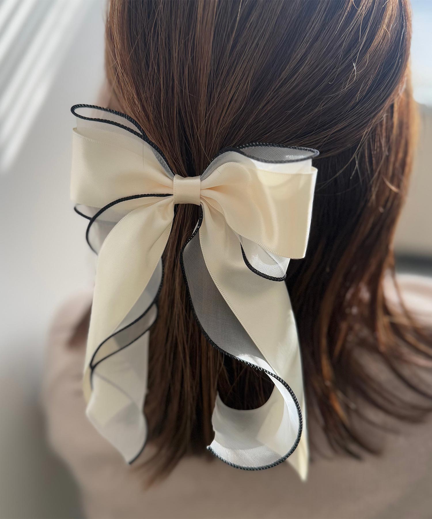 morphose　ピンタックJSK　ペールグリーン　ヘアリボン付 サテンシアーダブルリボンポニーフック【Grace】 | 【公式】MUK ONLINE