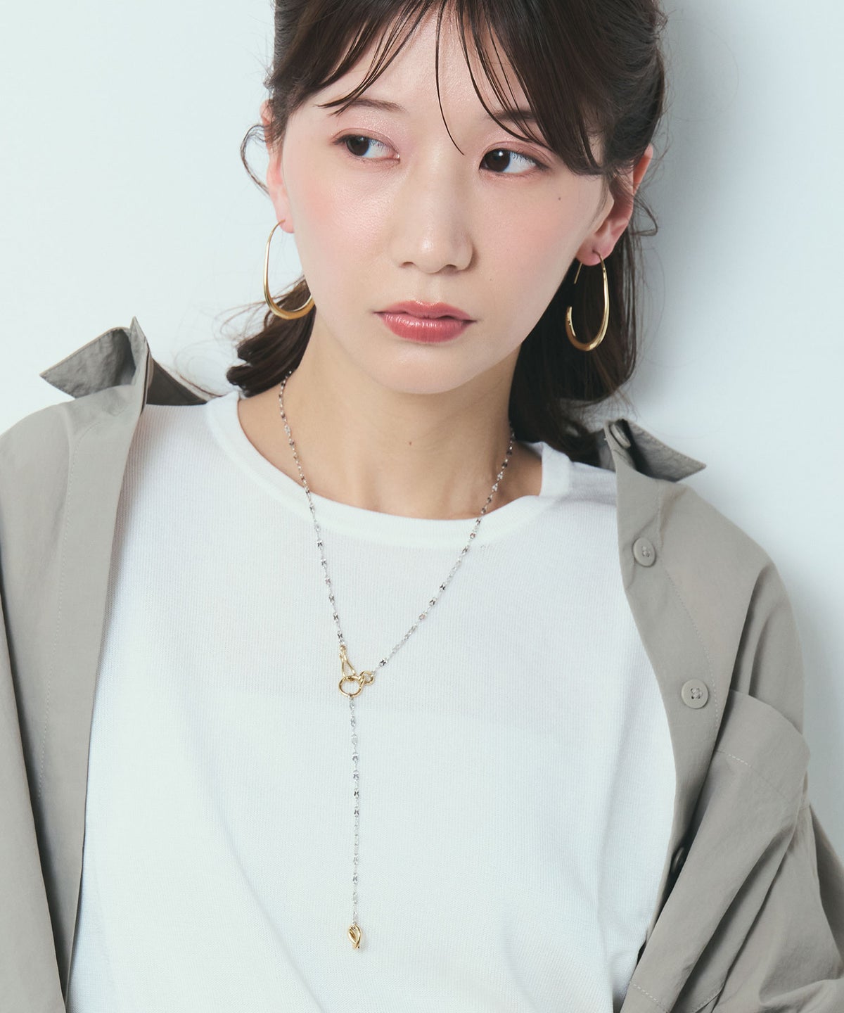 オーバルカーブステンレスフックピアス【JUNO PREMIUM】