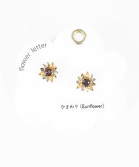 ヒマワリジルコニアチタンポストピアス【Zoule】
